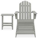 Vidaxl chaise de jardin adirondack avec pouf et table sapin gris