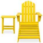 Vidaxl chaise de jardin adirondack avec pouf et table sapin jaune