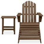 Vidaxl chaise de jardin adirondack avec pouf et table sapin marron