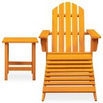 Vidaxl chaise de jardin adirondack avec pouf et table sapin orange