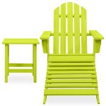 Vidaxl chaise de jardin adirondack avec pouf et table sapin vert