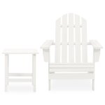 Vidaxl chaise de jardin adirondack avec table bois de sapin blanc