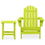 Vidaxl chaise de jardin adirondack avec table bois de sapin vert
