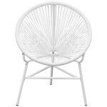 Vidaxl chaise de jardin en corde forme de lune résine tressée blanc Vidaxl chaise de jardin en corde forme de lune résine tressée blanc
