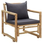 Vidaxl chaises de jardin avec coussins 2 pcs bambou