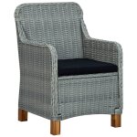 Vidaxl chaises de jardin avec coussins 2 pcs rsine tresse gris clair