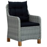 Vidaxl chaises de jardin avec coussins 2 pcs rsine tresse gris clair
