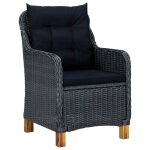 Vidaxl chaises de jardin avec coussins 2 pcs rsine tresse gris fonc