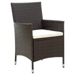 Vidaxl chaises de jardin avec coussins 4 pcs rsine tresse marron