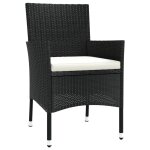 Vidaxl chaises de jardin avec coussins 4 pcs r�sine tress�e noir