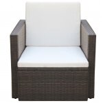 Vidaxl chaise de jardin et coussins et oreillers rsine tresse marron