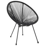 Vidaxl chaises de jardin en forme de lune 2 pcs rotin noir Vidaxl chaises de jardin en forme de lune 2 pcs rotin noir