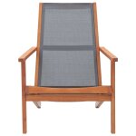 Vidaxl chaise de jardin gris bois d'eucalyptus solide et textilène Vidaxl chaise de jardin gris bois d'eucalyptus solide et textilène