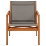 Vidaxl chaise de jardin gris bois d'eucalyptus solide et textilne