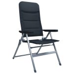Vidaxl chaises de jardin inclinables 2 pcs aluminium noir