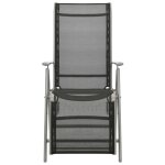 Vidaxl chaise de jardin inclinable textilne et aluminium argent