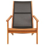 Vidaxl chaise de jardin noir bois d'eucalyptus solide et textilène Vidaxl chaise de jardin noir bois d'eucalyptus solide et textilène