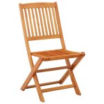 Vidaxl chaises de jardin pliables 2 pcs bois d'eucalyptus massif
