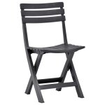 Vidaxl chaises de jardin pliables 2 pcs plastique anthracite