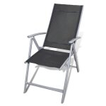 Vidaxl chaises de jardin pliables 3 pcs aluminium noir