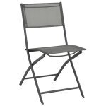 Vidaxl chaises de jardin pliables 4 pcs gris acier et textil�ne