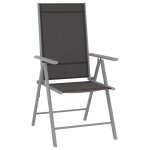 Vidaxl chaises de jardin pliables 6 pcs textilne noir