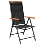 Vidaxl chaises de jardin pliables 6 pcs textilne noir