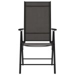 Vidaxl chaises de jardin pliables 8 pcs textilne noir
