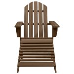 Vidaxl chaise de jardin avec pouf bois marron Vidaxl chaise de jardin avec pouf bois marron