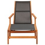 Vidaxl chaise de jardin et repose - pied eucalyptus solide et textil�ne