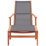 Vidaxl chaise de jardin et repose - pied gris eucalyptus et textil�ne