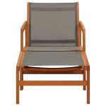Vidaxl chaise de jardin et repose - pied gris eucalyptus et textilène Vidaxl chaise de jardin et repose - pied gris eucalyptus et textilène