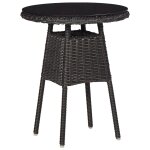 Vidaxl chaises de jardin avec table  th 2 pcs rsine tresse noir