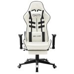 Vidaxl chaise de jeu blanc et noir cuir artificiel