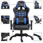 Vidaxl chaise de jeu bleu similicuir