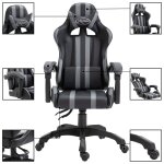 Vidaxl chaise de jeu gris similicuir