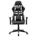Vidaxl chaise de jeu noir et blanc cuir artificiel