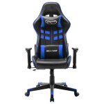 Vidaxl chaise de jeu noir et bleu cuir artificiel