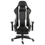 Vidaxl chaise de jeu pivotante avec repose - pied blanc pvc