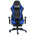 Vidaxl chaise de jeu pivotante avec repose - pied bleu pvc