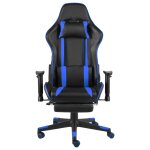 Vidaxl chaise de jeu pivotante avec repose - pied bleu pvc