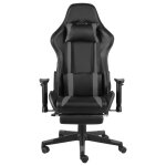 Vidaxl chaise de jeu pivotante avec repose - pied gris pvc