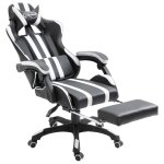 Vidaxl chaise de jeu avec repose - pied blanc similicuir