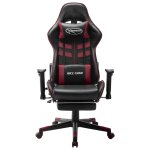 Vidaxl chaise de jeu avec repose - pied noir et bordeaux cuir artificiel