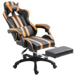 Vidaxl chaise de jeu avec repose - pied orange similicuir