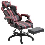 Vidaxl chaise de jeu avec repose - pied rouge bordeaux similicuir