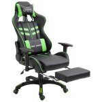 Vidaxl chaise de jeu avec repose - pied vert similicuir