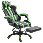 Vidaxl chaise de jeu avec repose - pied vert similicuir