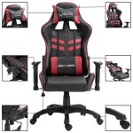Vidaxl chaise de jeu rouge bordeaux similicuir