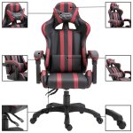 Vidaxl chaise de jeu rouge bordeaux similicuir